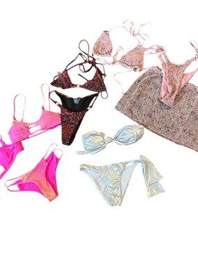 Bikini Bundle Swimsuit Lot Size Small 5 Matching Bikinis Bikini Coverup